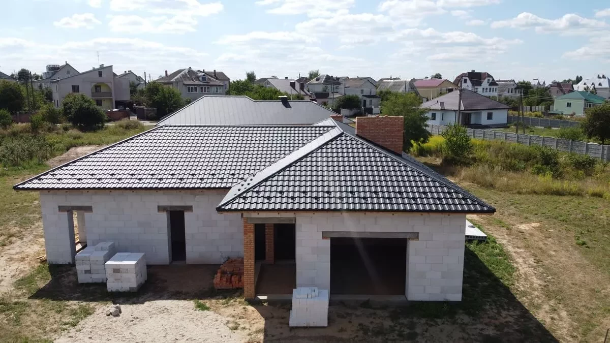 Дом из газоблока 1 этаж с гаражом